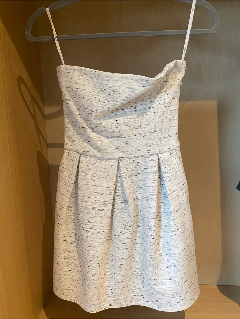 Wilfred Strapless Speckled Cream Cocktail Dress